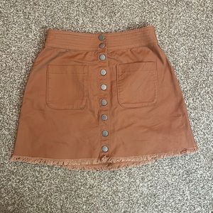 Madewell Button Ruched Skirt